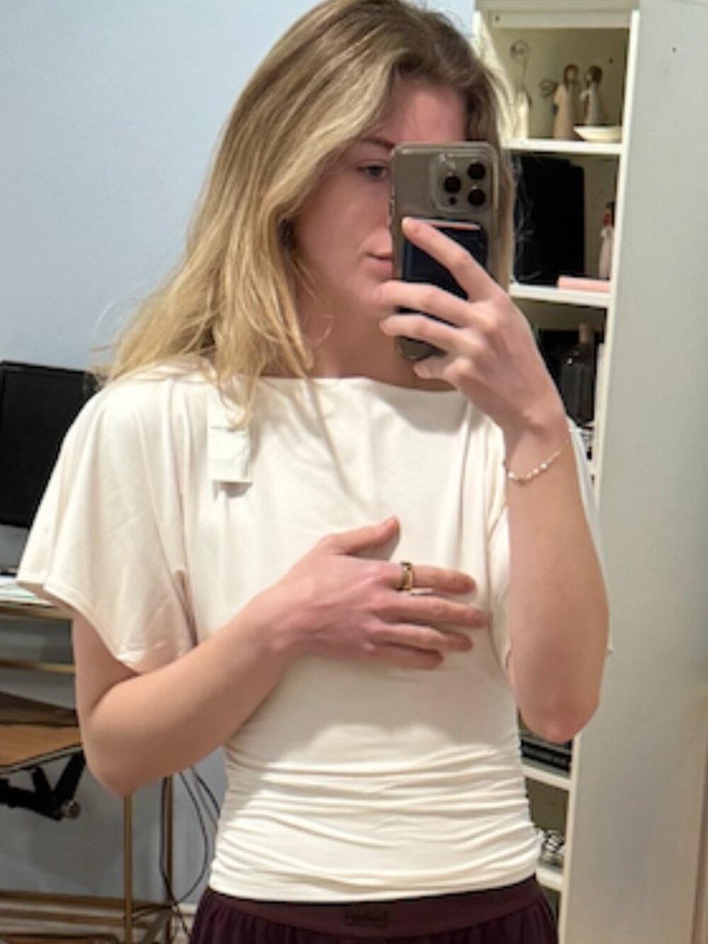 NWT Abercrombie Flutter Sleeve Slash Top